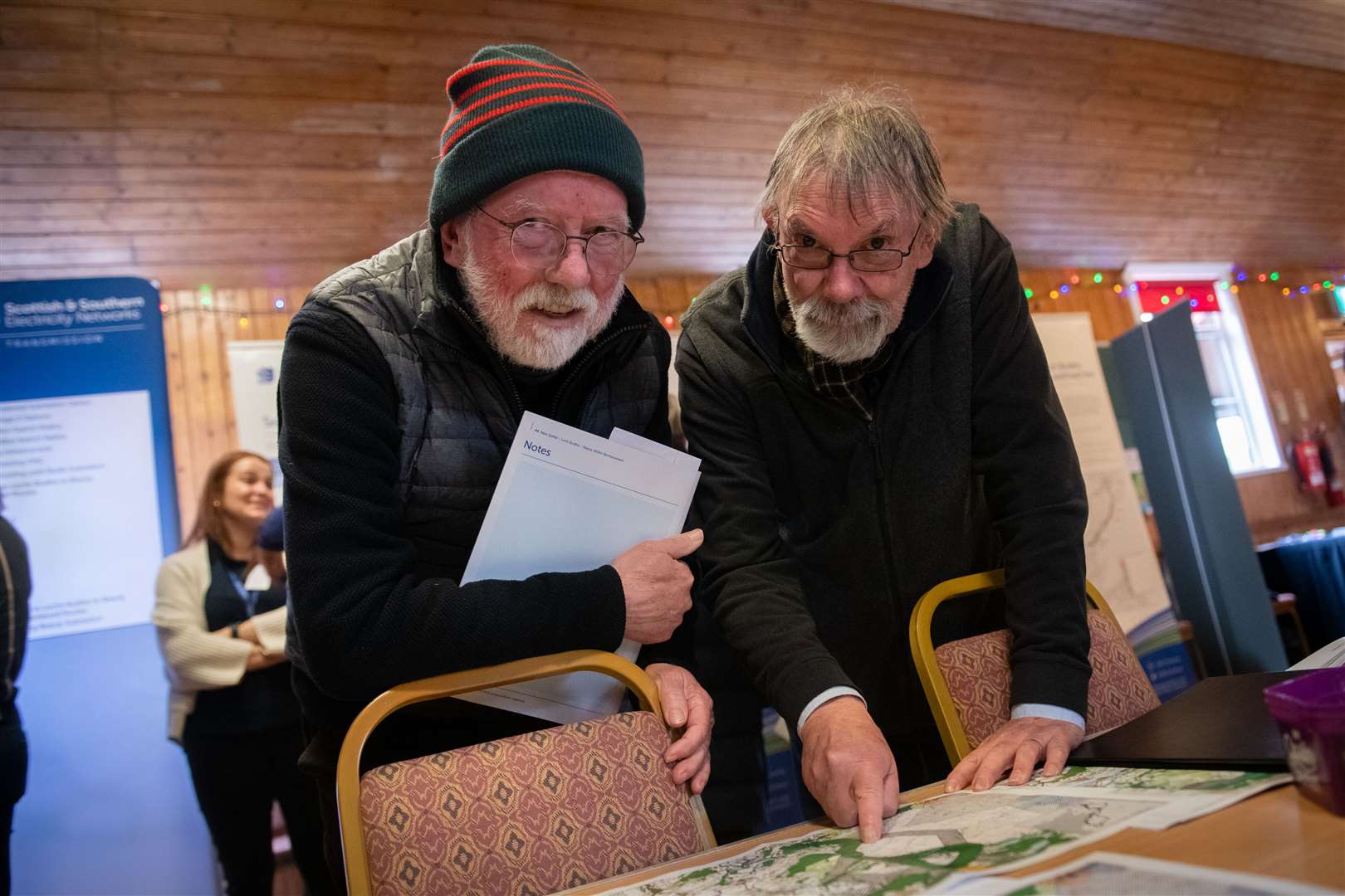 David Carstairs and Philip Moir studing the maps. Picture: Callum Mackay..