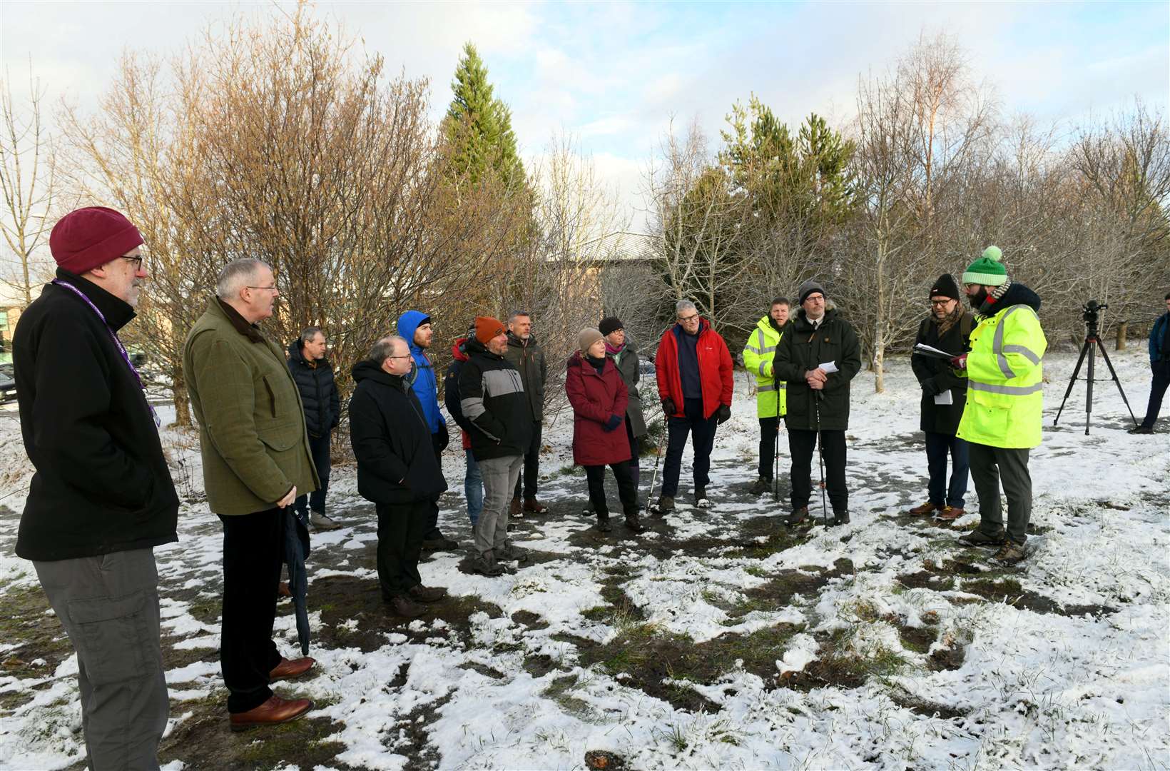 Councillors on a site visit in connection with the proposed battery storage plan by Inverness Caledonian Thistle. Picture: Callum Mackay
