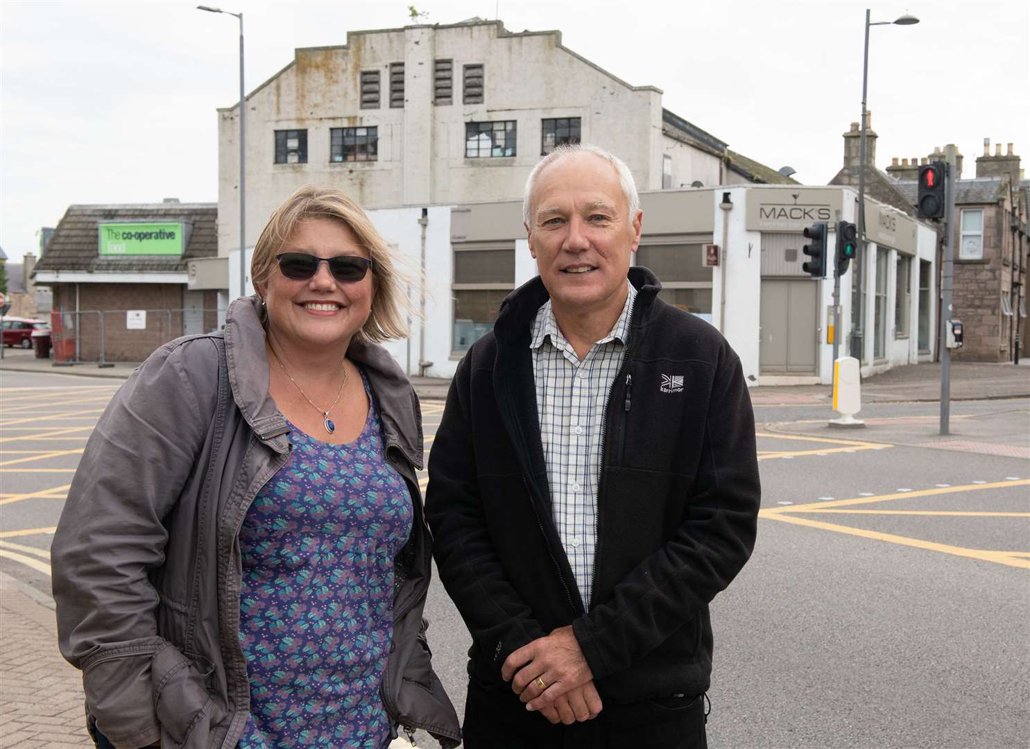 Lucy Harding and Bob Ferenthe of Nairn BID who campaigned for improvements to the building.