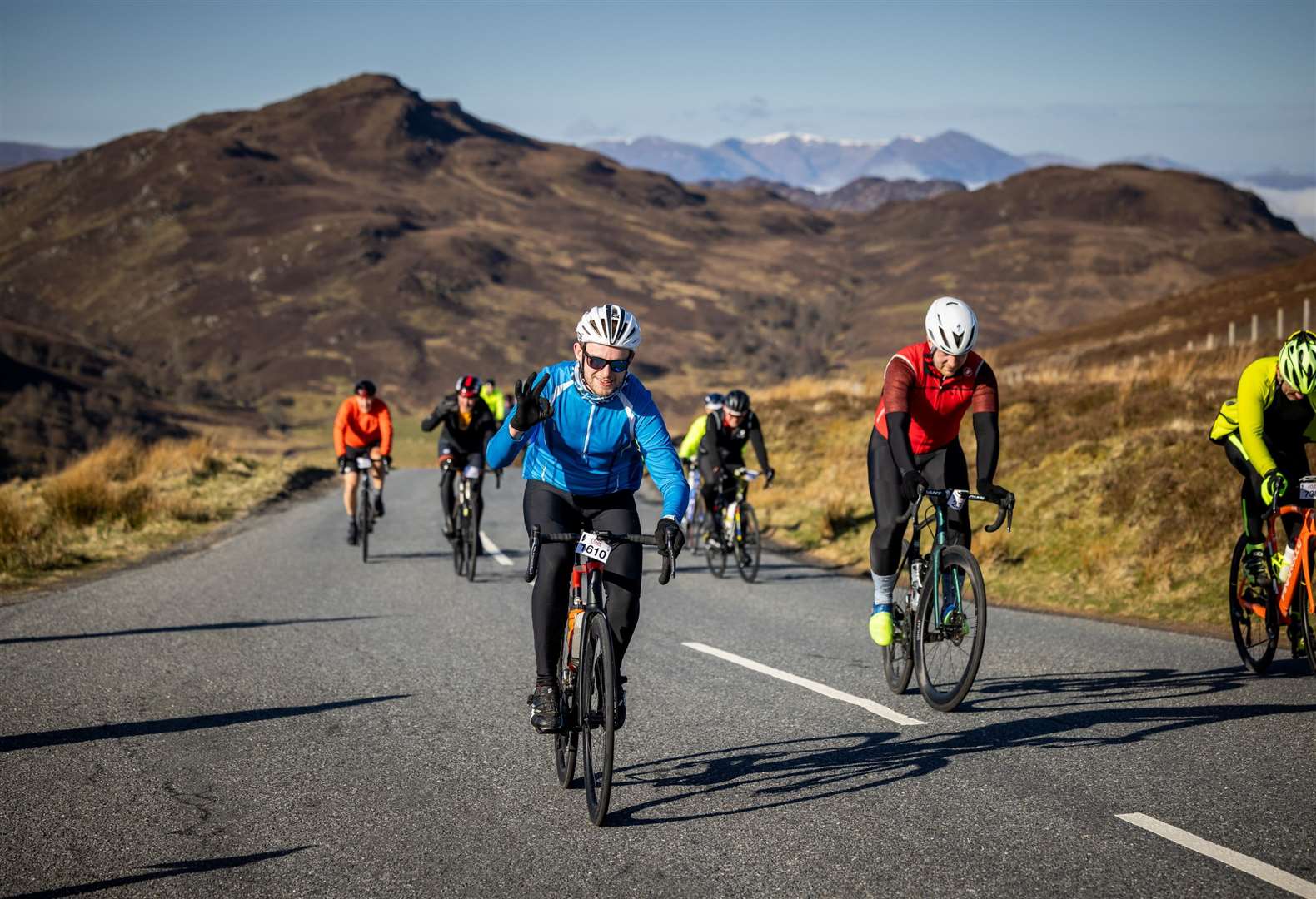 Approaching the summit of the Suidhe hill during the Etape Loch Ness.