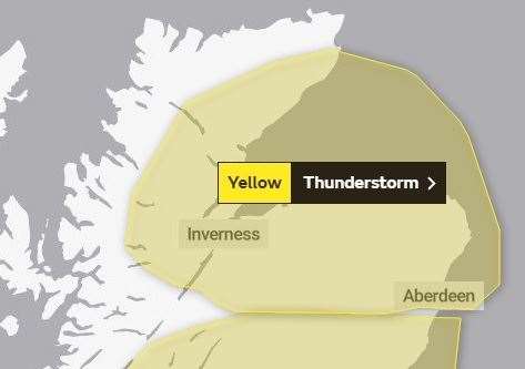 The area covered by the second weather warning, which will run throughout Wednesday. Picture: Met Office.