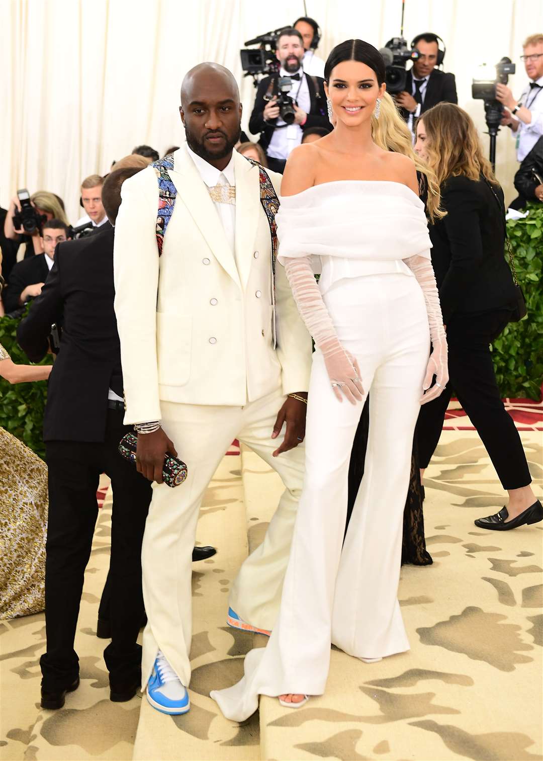 Virgil Abloh with Kendall Jenner at the Met Gala (Ian West/PA)