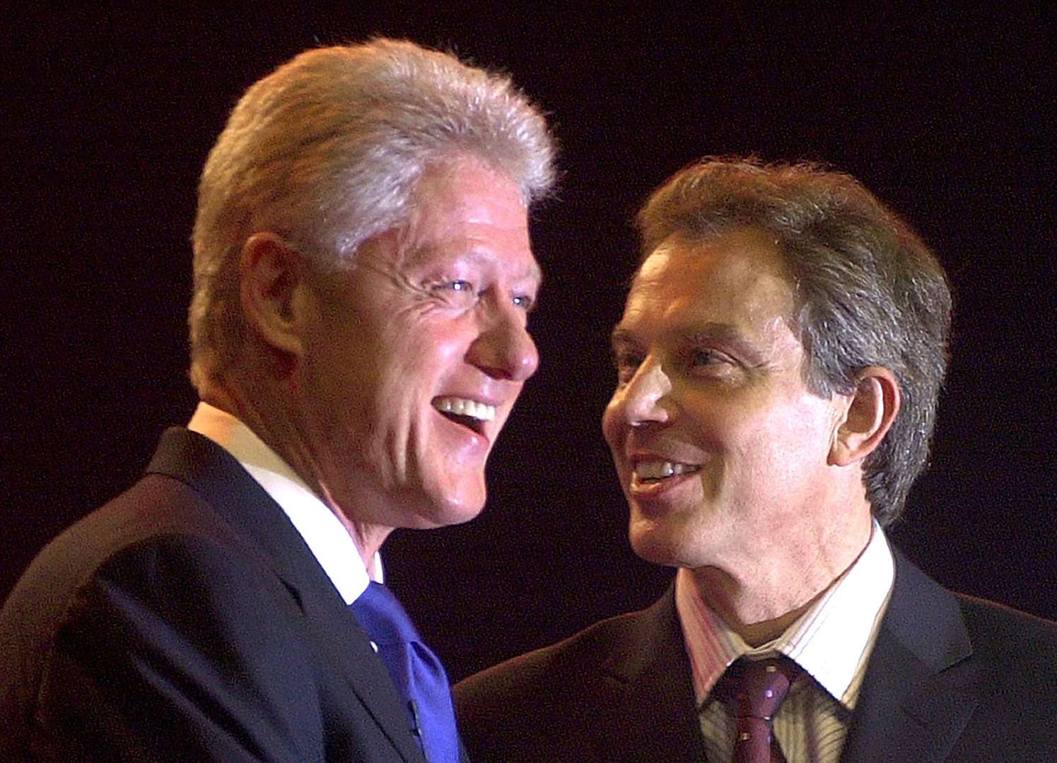 Former prime minister Sir Tony Blair with former US president Bill Clinton (Johnny Green/PA)