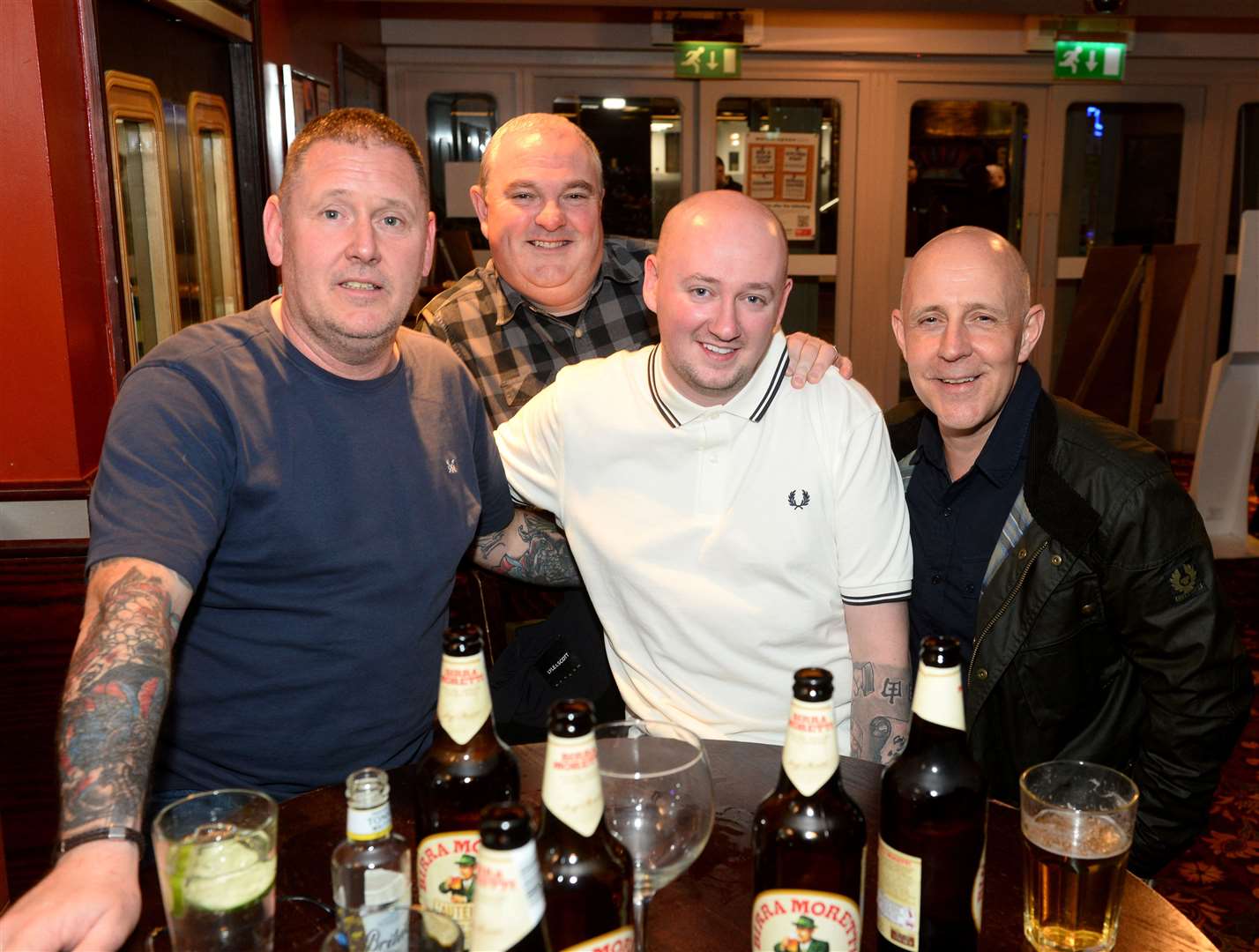 Michael Logan, Alan Houston, James Cumming and Paul Brennan celebrate James new job with GB Rail Freight.Picture Gary Anthony.