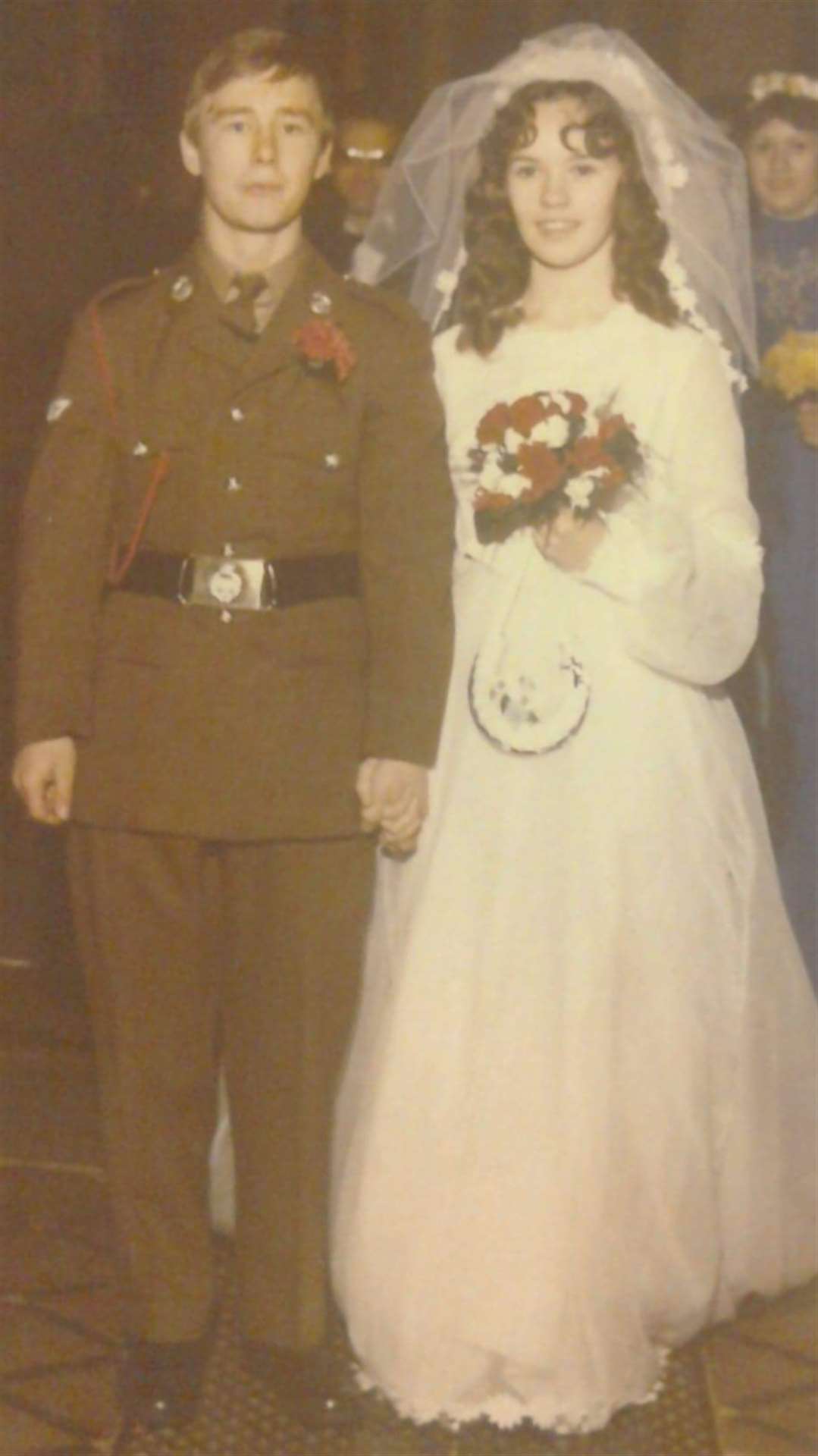 Corporal Stephen Smith and Tina on their wedding day (Tina Smith/PA)