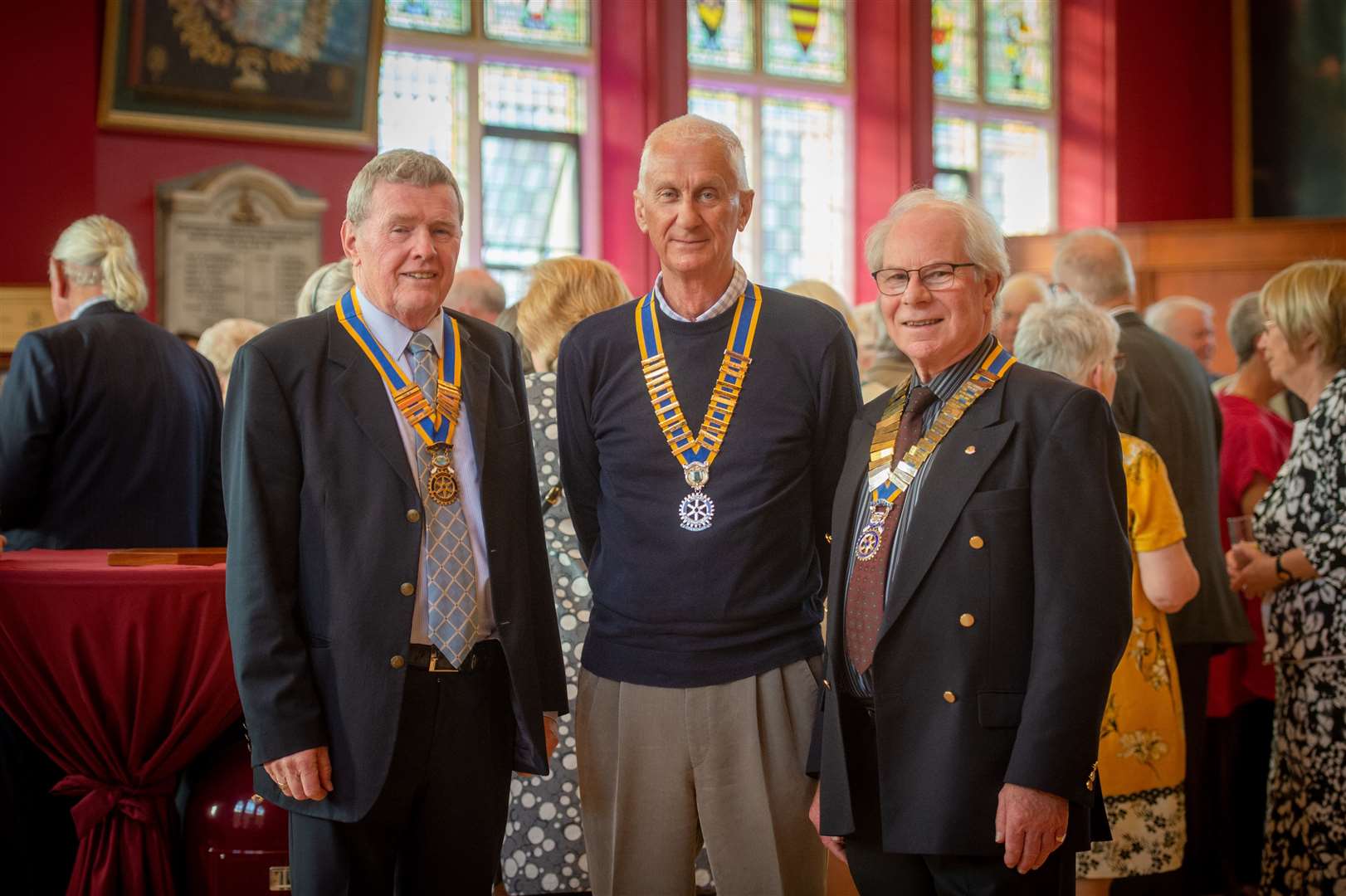 Alex Craib, Alan Goff and Ormond Smith were among those attending the civic reception at Inverness Town House to mark the centenary of the Rotary Club of Inverness.
