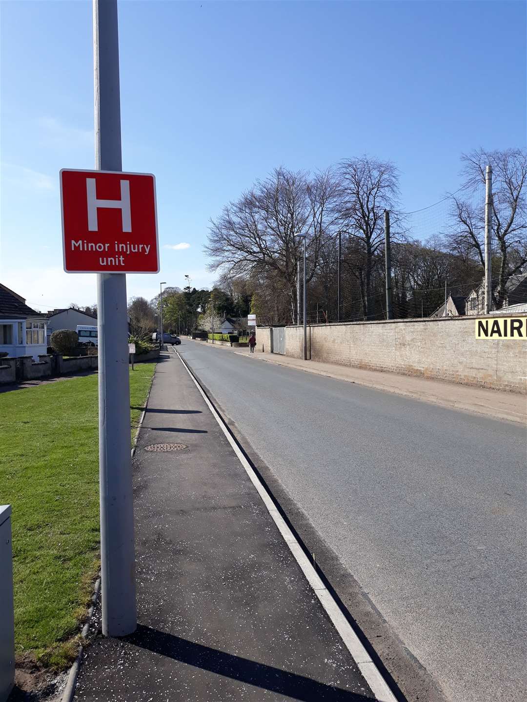 The resurfaced path near Nairn Town and County Hospital.