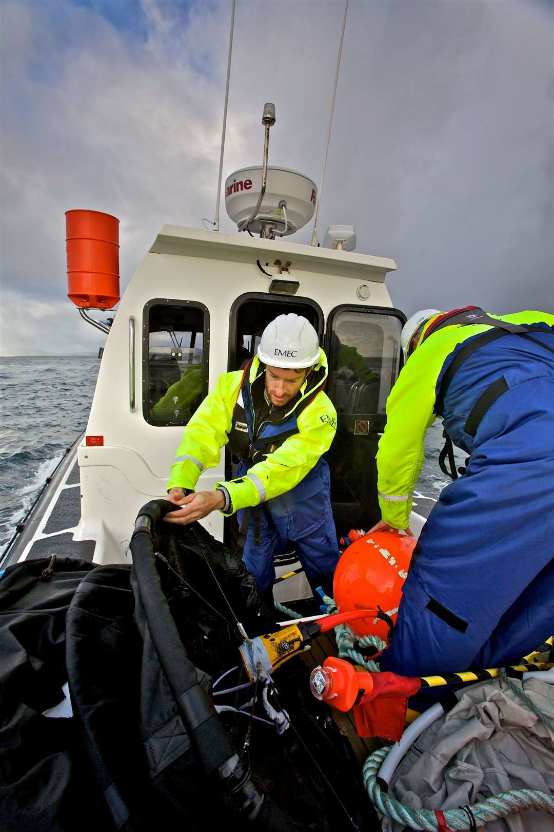 EMEC staff carrying out an acoustic survey.