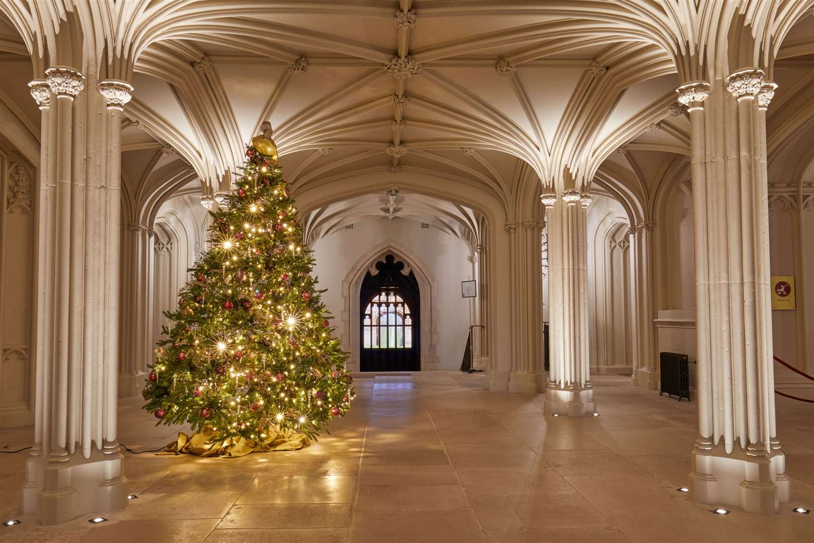 A Christmas tree in Windsor Castle’s Inner Hall (Royal Collection/Her Majesty Queen Elizabeth II 2020/PA)