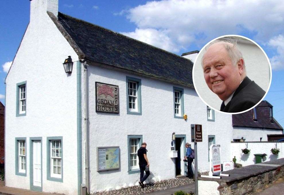 William Bound (inset) embezzled thousands of pounds from Groam House Museum in Rosemarkie.