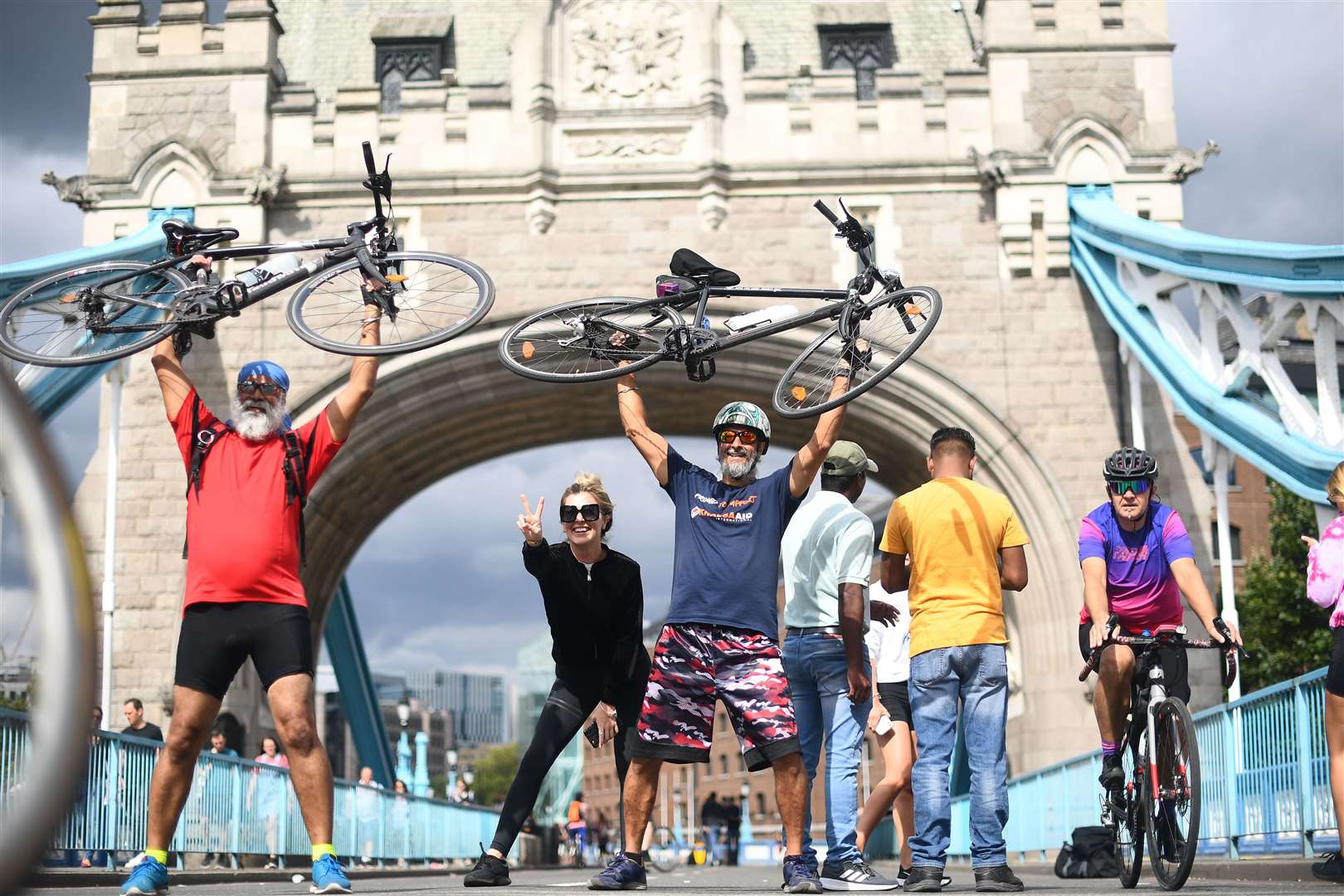 Pedestrians and cyclists were able to use the bridge on Sunday (Victoria Jones/PA)
