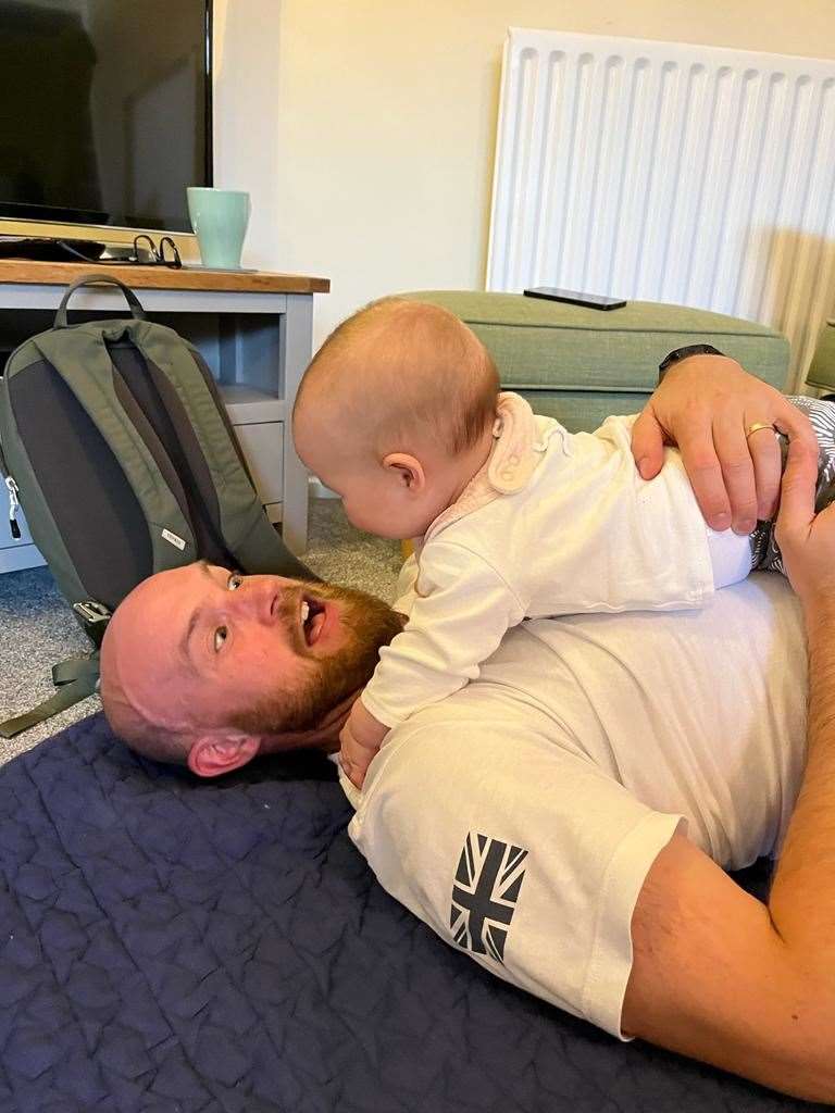 Mr Cox, pictured with baby Nora, recently became a father (Abi Cox/PA)