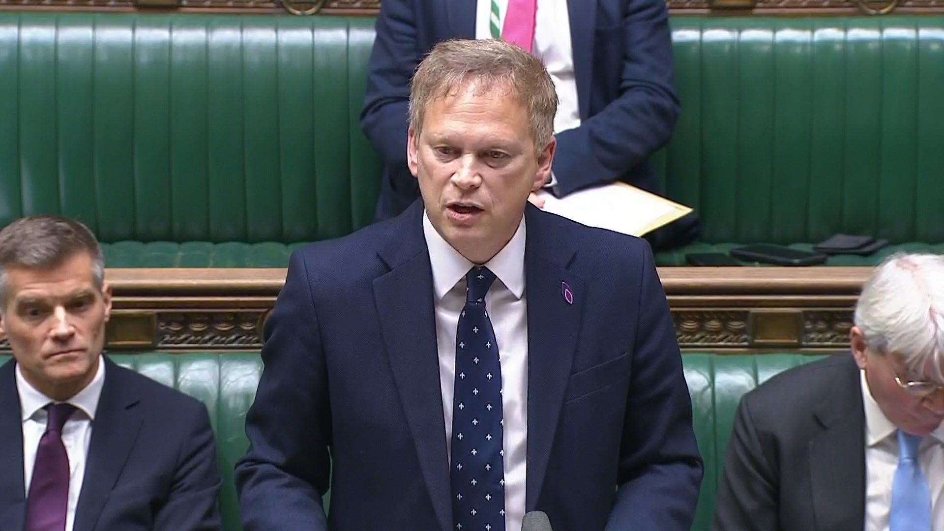 Defence Secretary Grant Shapps speaks during a general debate on defence and international affairs in the House of Commons (UK Parliament/PA)