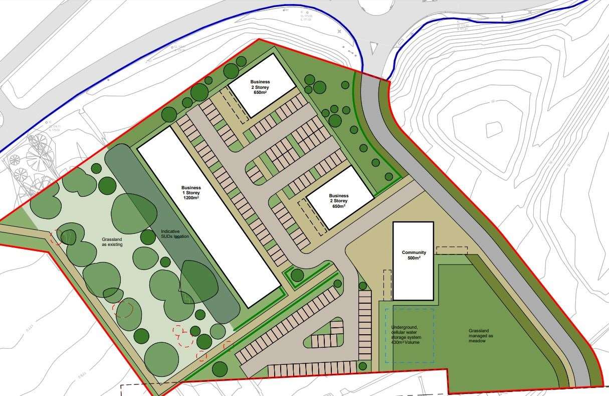 The layout of the proposed business park.