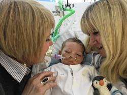 Munlochy's Audrey Mackinnon (left) with baby Charlie Gard and his grandmother Elizabeth Yates.