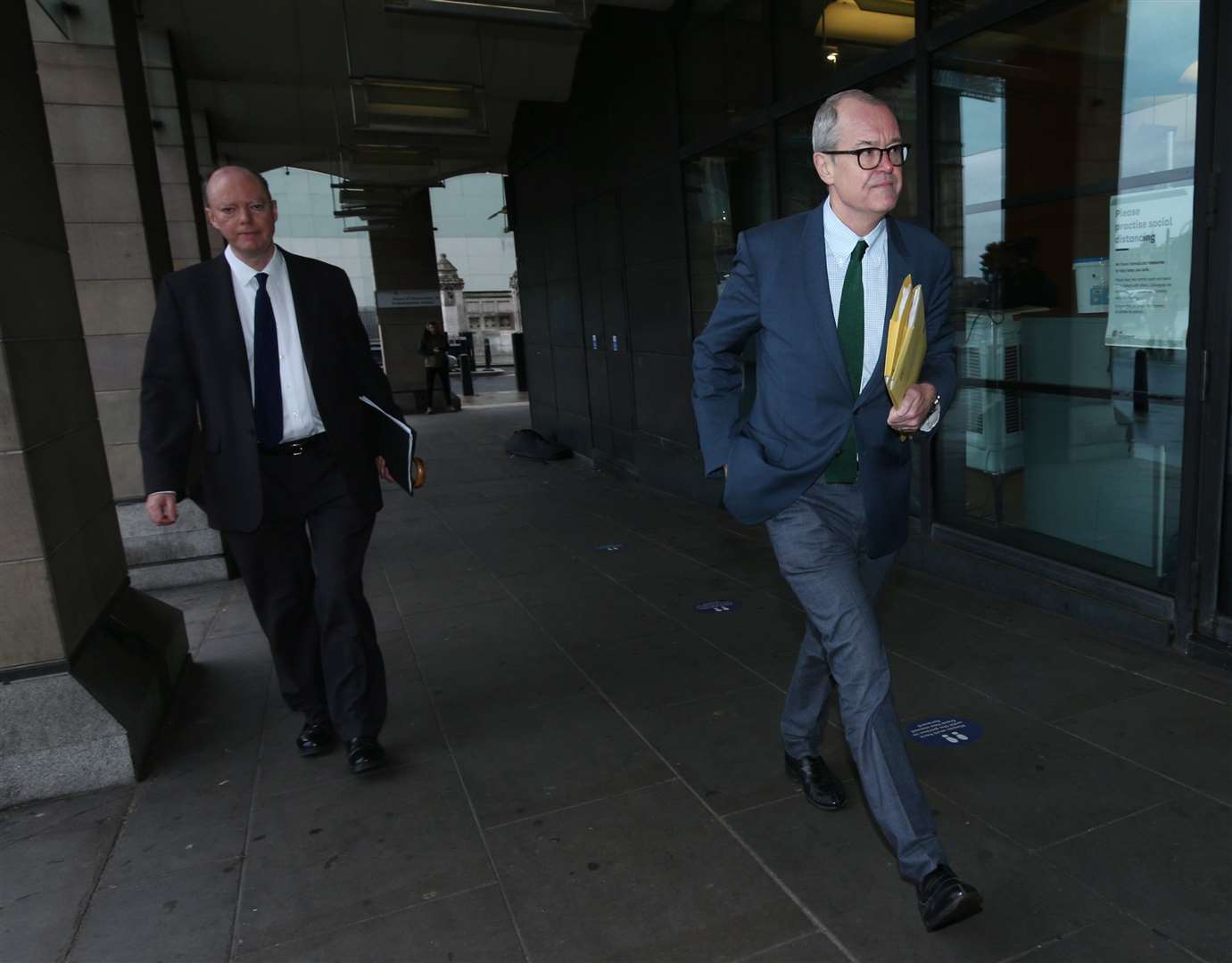 Chief medical officer Chris Whitty (left) and chief scientific adviser Sir Patrick Vallance arrive at Portcullis House in Westminster (Yui Mok/PA)