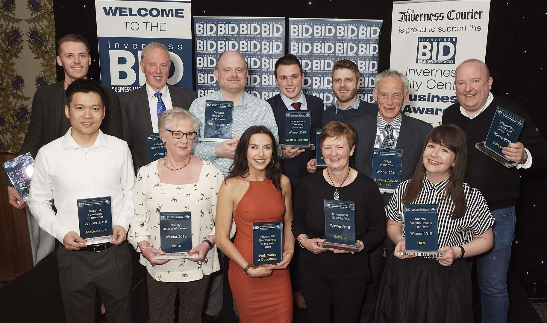 The 2019 Inverness City Centre Business Awards category winners – others will be hoping to join them next month.