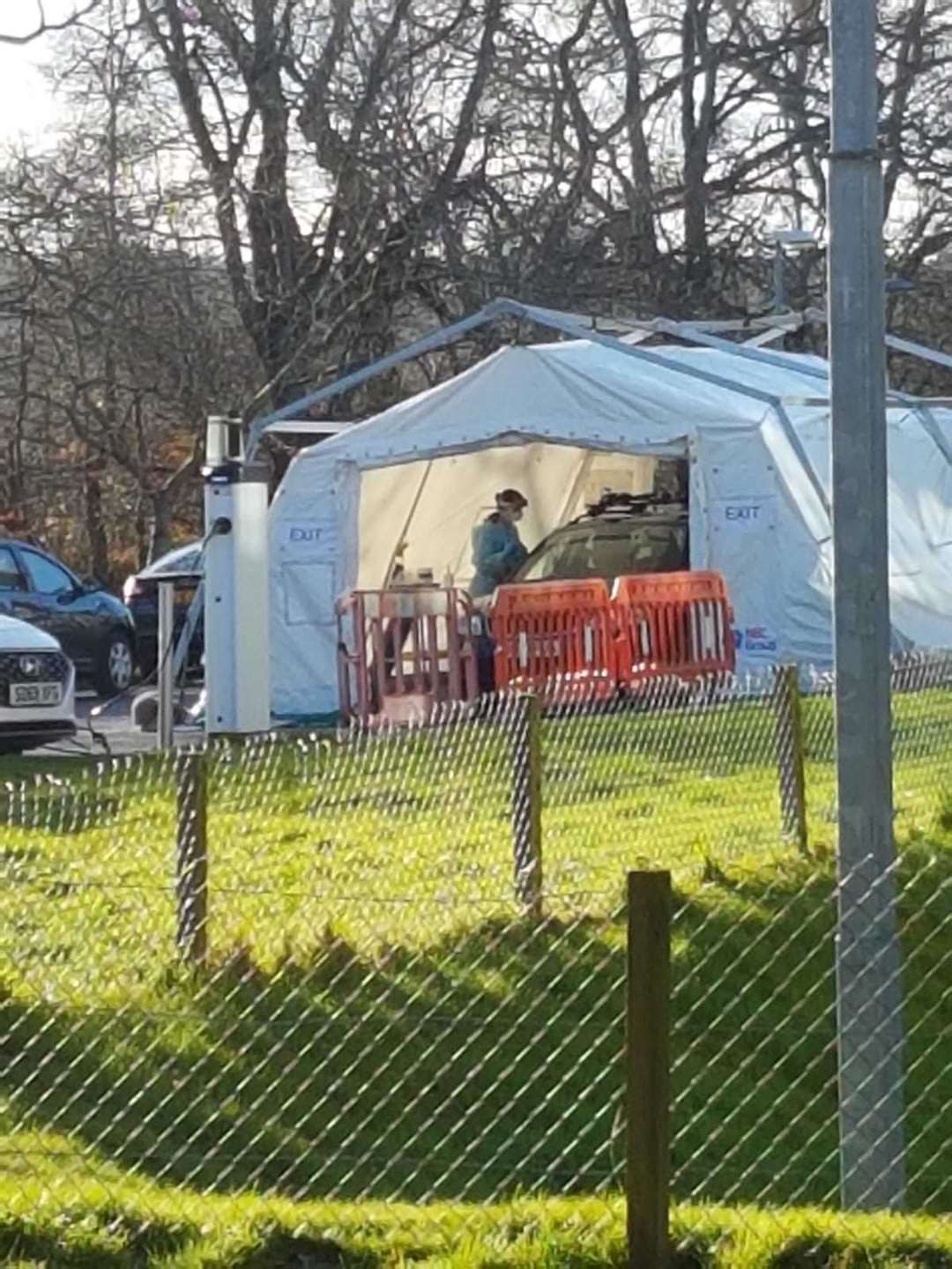 What appears to be a tent erected to carry out tests in suspected cases of coronavirus has appeared at Raigmore Hospital.
