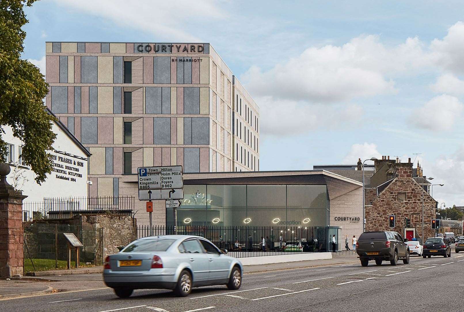 An artist’s impression of the proposed Courtyard by Marriott Hotel in Academy Street.