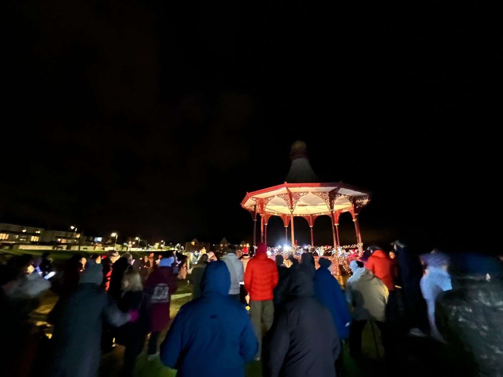 Crowds at the bandstand feeling festive. Pictures: Mandy E Rush.