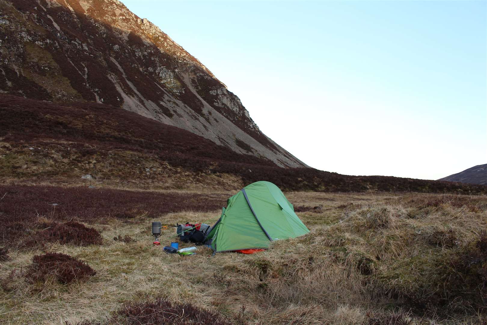 Wild camping near the head of Glen Bruar.