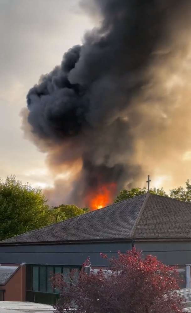 Baldock resident Harprith Mann captured the orange flames and black smoke billowing near his house (Harprith Mann)