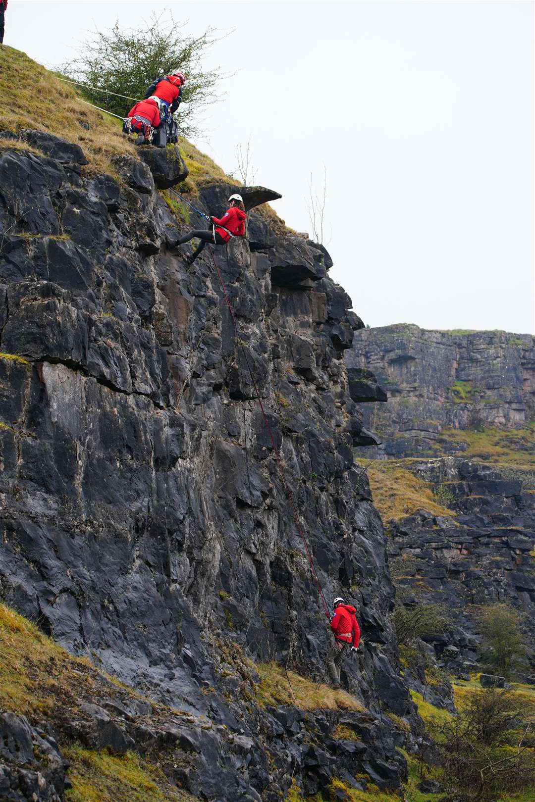 The Prince and Princess of Wales abseiled off a cliff (Ben Birchall/PA)