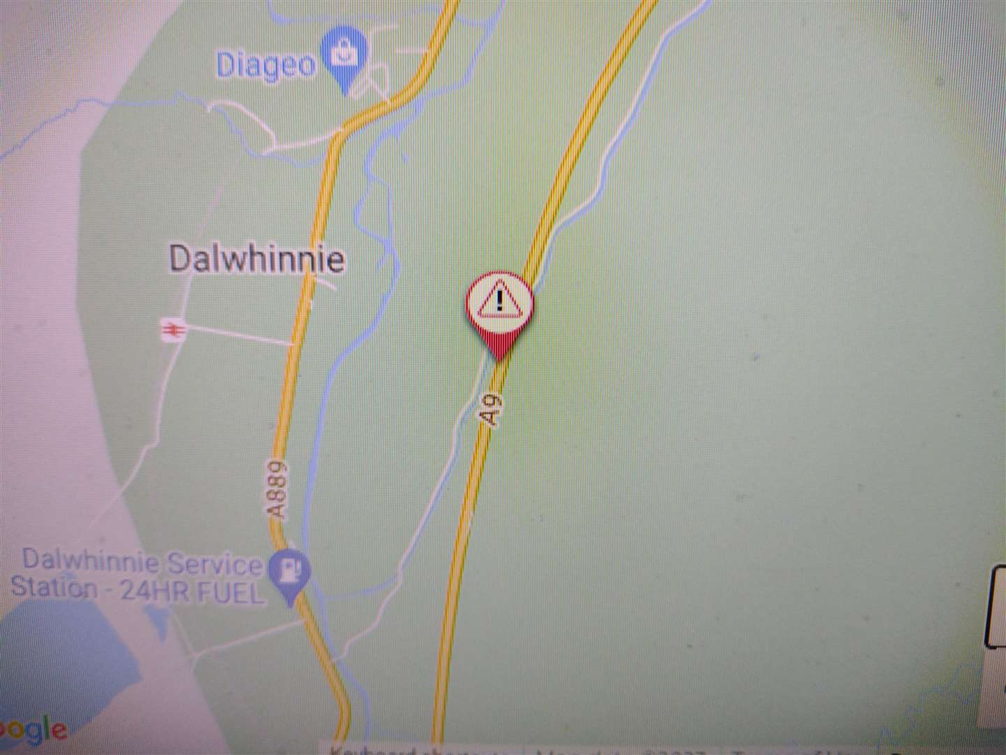 Location of today's incident on the A9