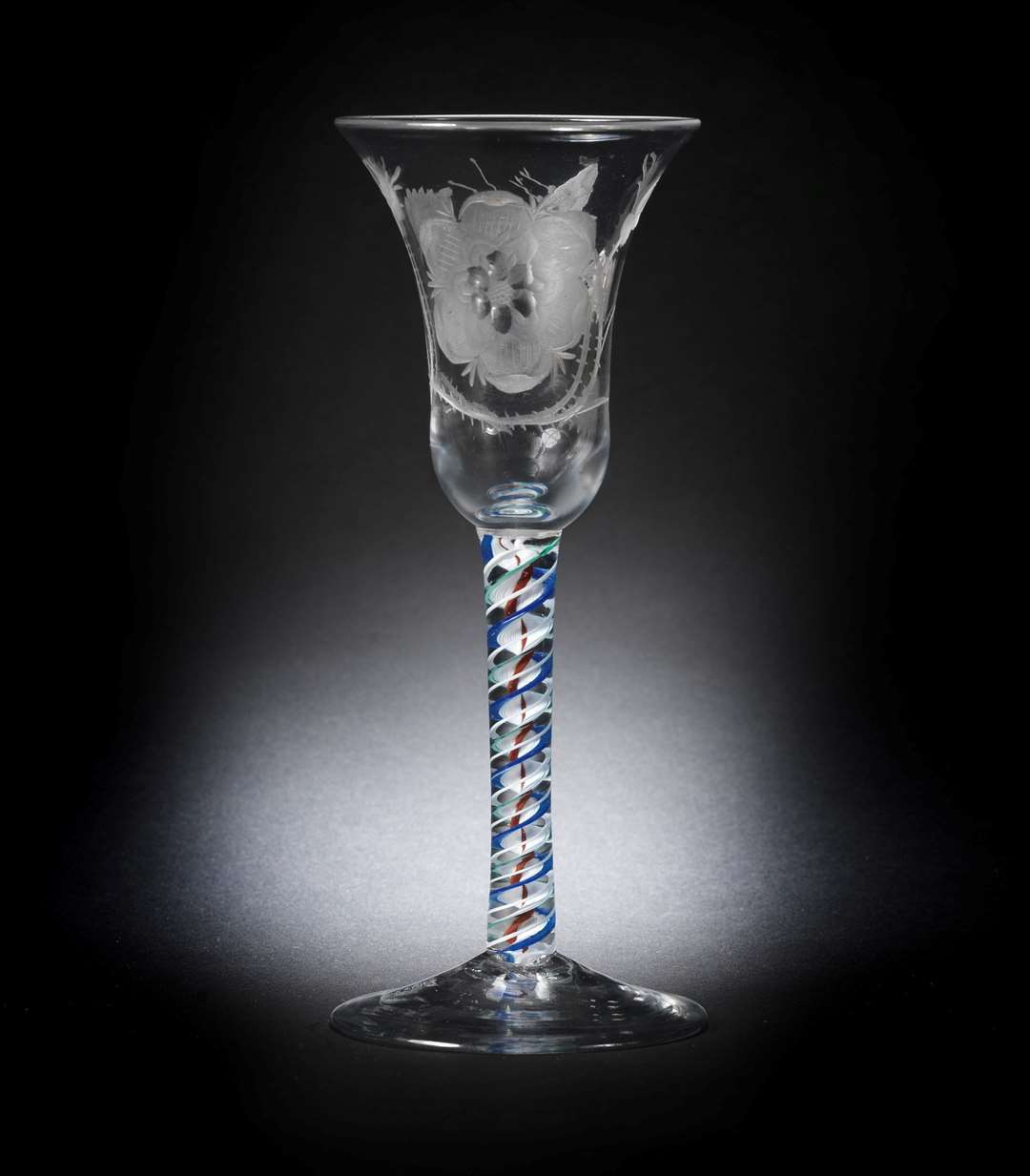 Jacobite twist glass circa 1760 (Bonhams/PA)