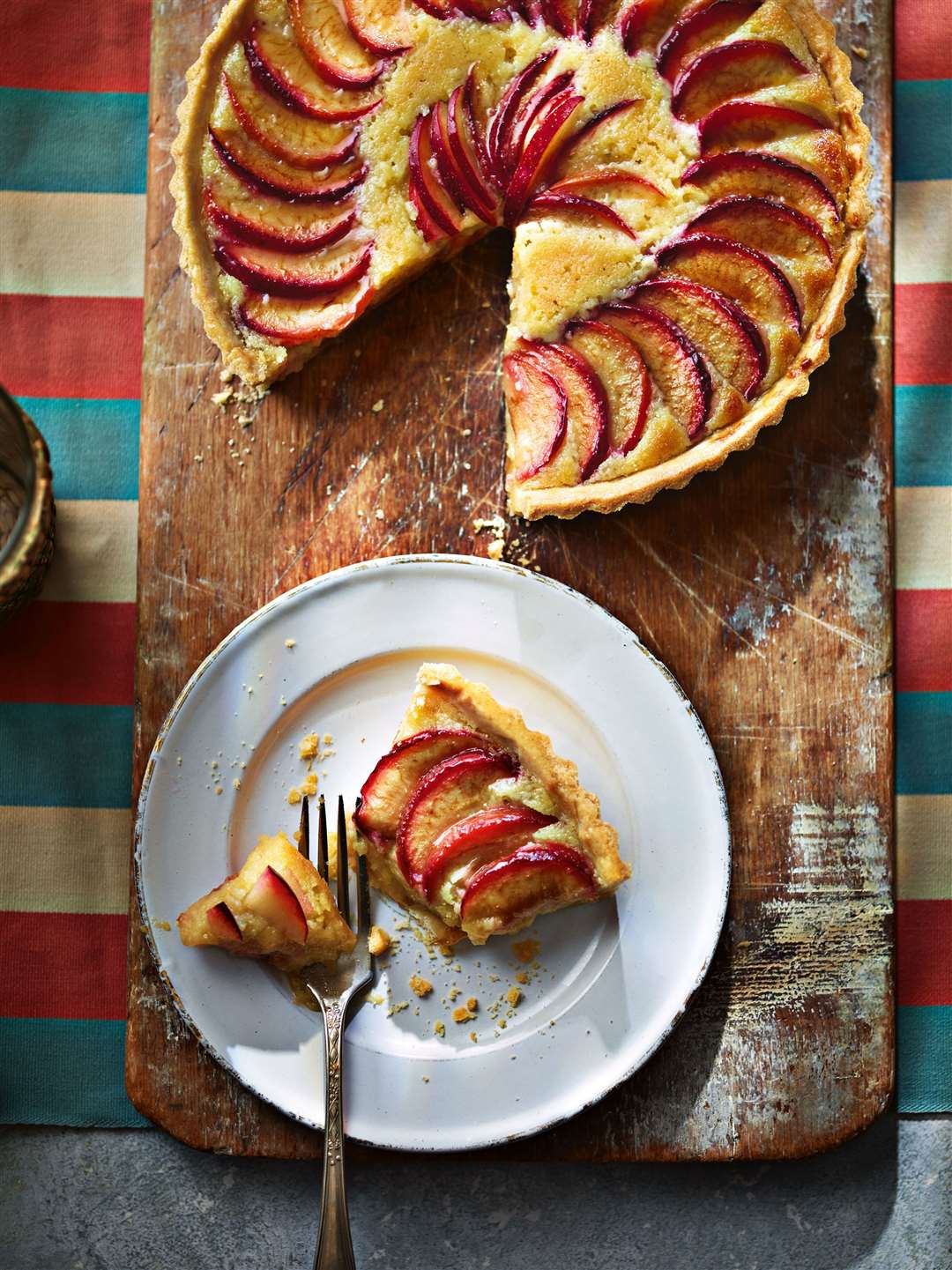 Ainsley Harriott's plum frangipane tart from Ainsley's Mediterranean Cookbook. Picture: Dan Jones/PA