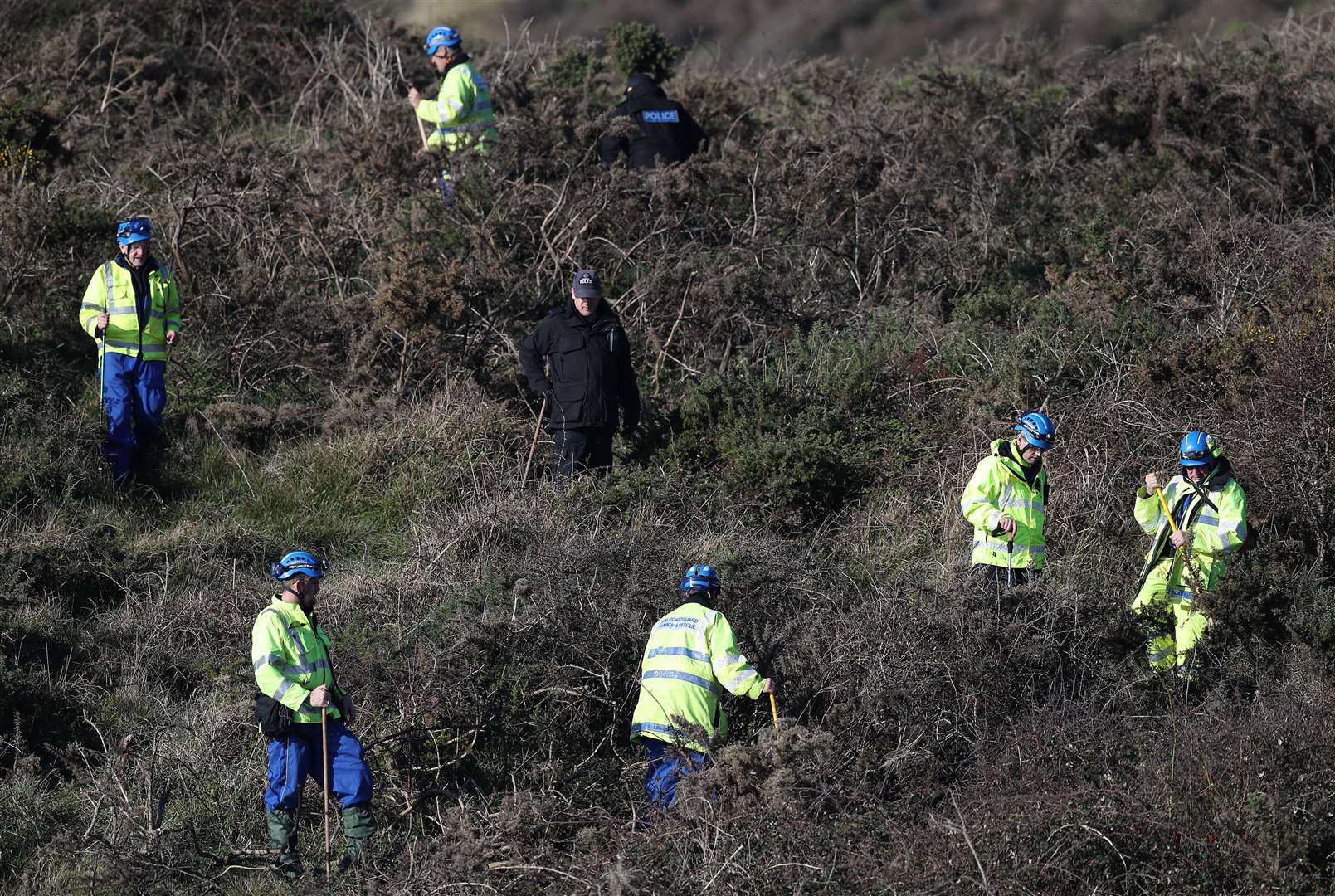 Police carry out a fingertip search in the investigation into Gaia Pope-Sutherland’s disappearance (Andrew Matthews/PA)