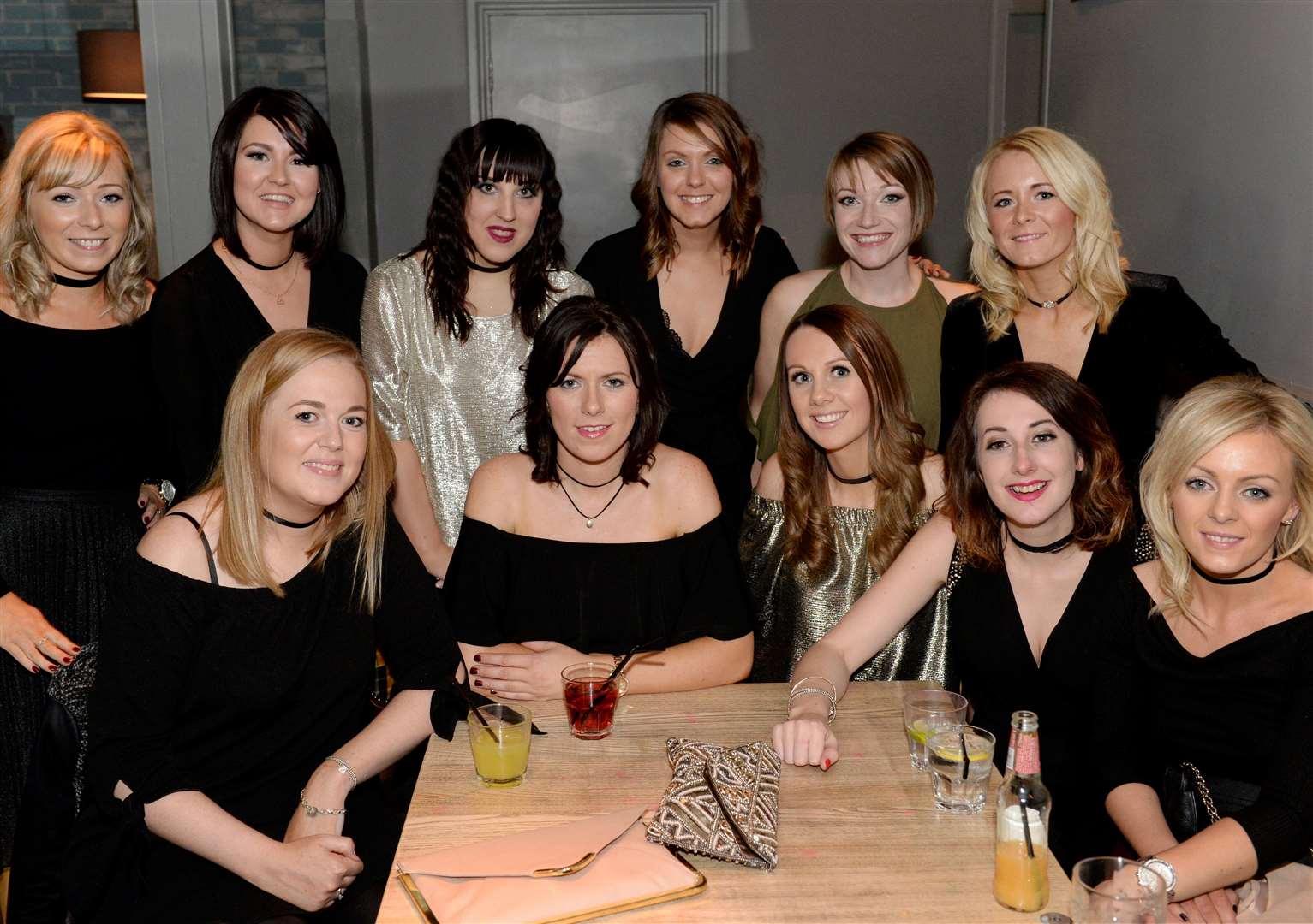Sarah Robertson(centre) enjoying her 30th birthday with friends.