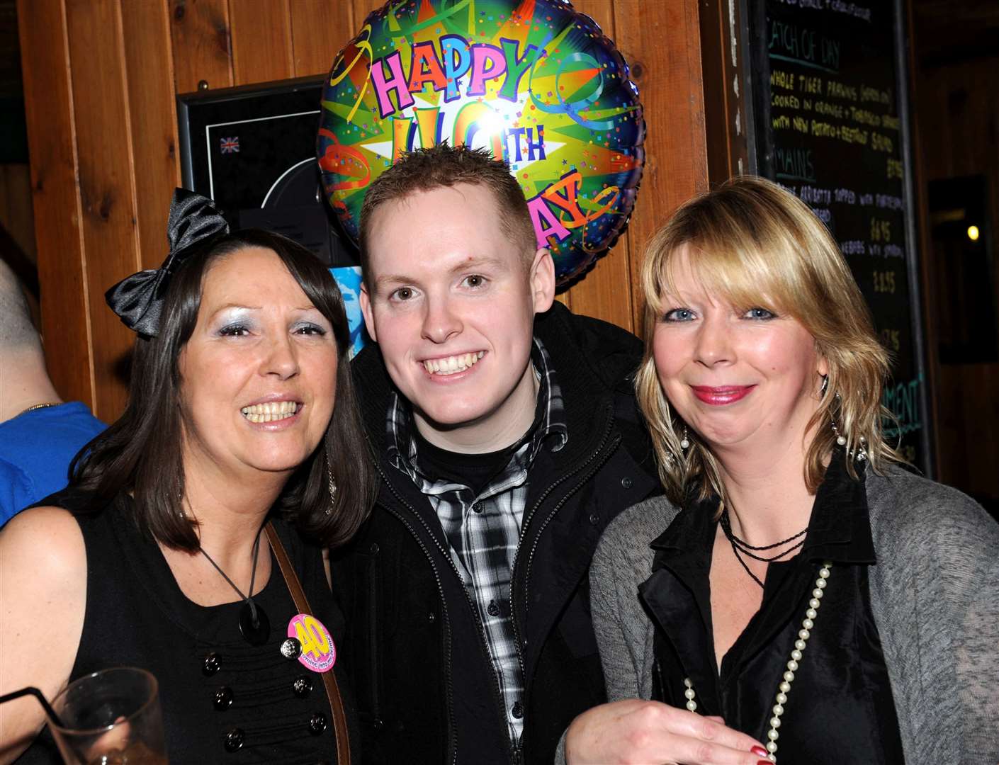 Jean Vardy on her 40th with Michael McDiarmid and Shirley Mackay all from Inverness pic taken Johnny Foxes