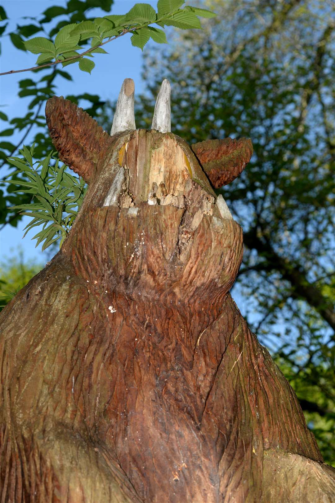 Culloden Avenue is known locally as Gruffalo Walk but now the namesake has been vandalised.....Gruffalo face broken off.Picture: SPP. Image No. ..