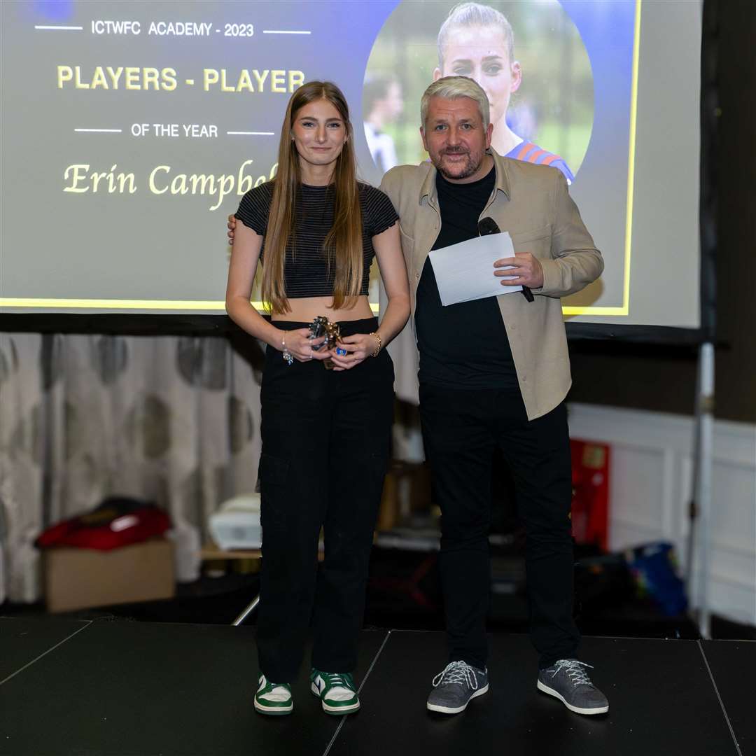 ICTWFC youth academy awards under 16s players' player of the year Erin Campbell