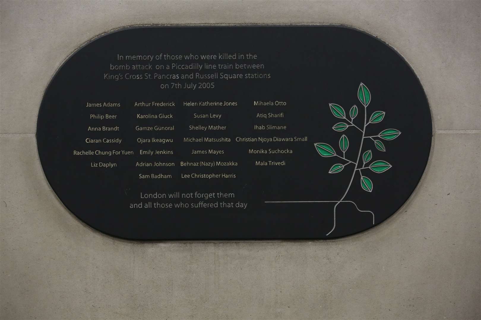 A plaque at Kings Cross Underground station remembers victims of the 7/7 bombings. Former prime minister Sir Tony Blair wanted to ban the group after the attack (Chris Radburn/PA)