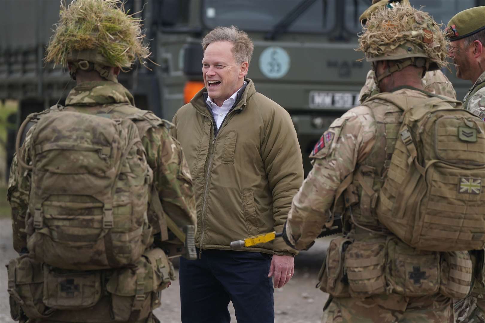Defence Secretary Grant Shapps at Catterick Garrison, in North Yorkshire (PA)