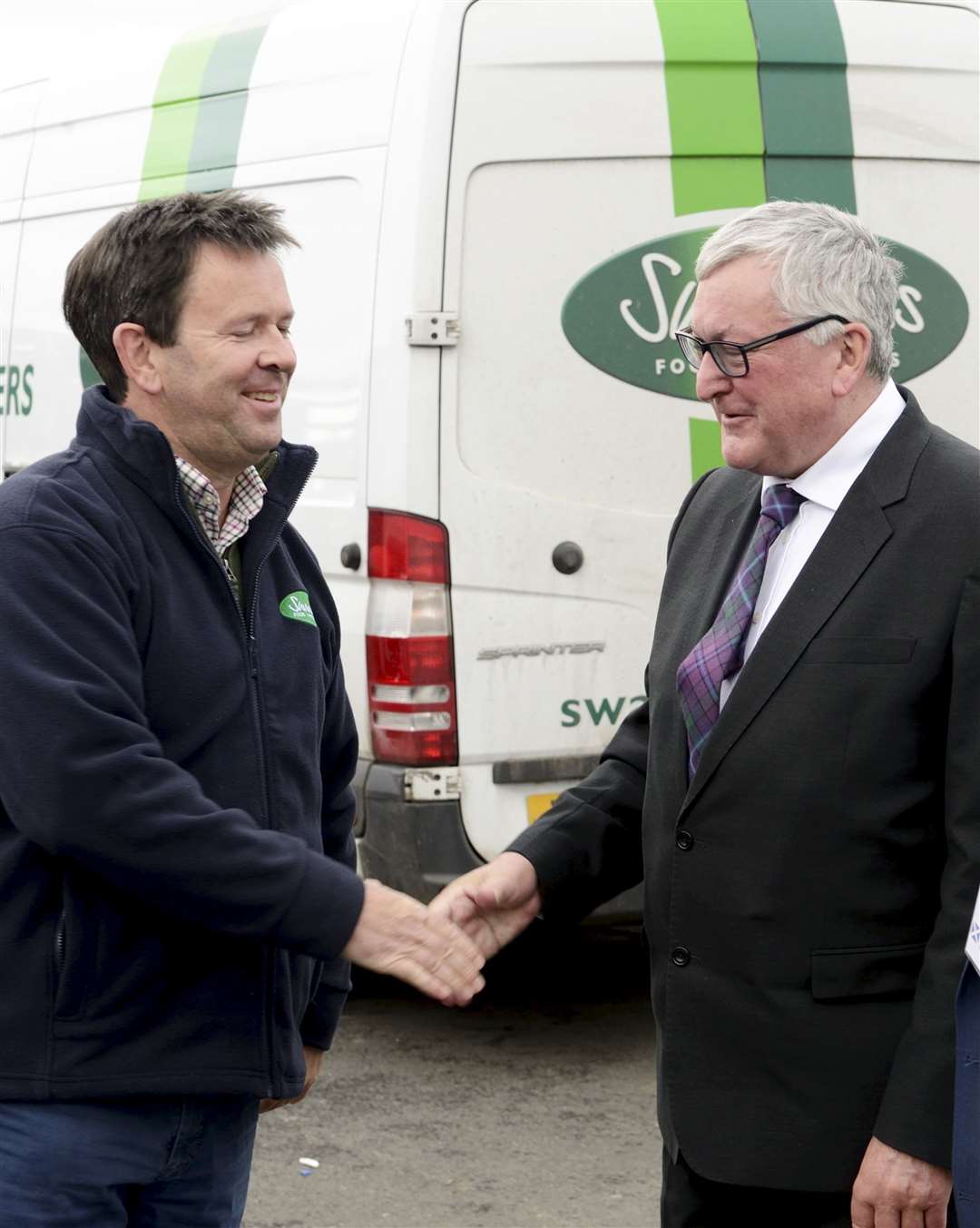 Managing director Magnus Swanson (left) with rural economy secretary Fergus Ewing.