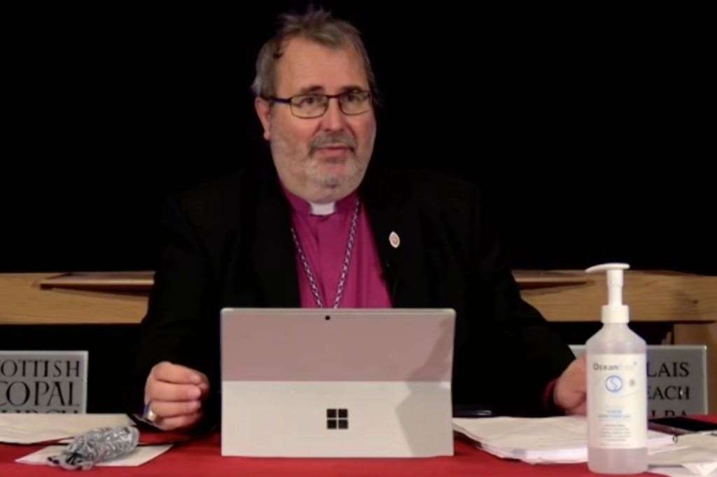 The Most Rec Bishop Mark Strange online for the annual synod meeting.