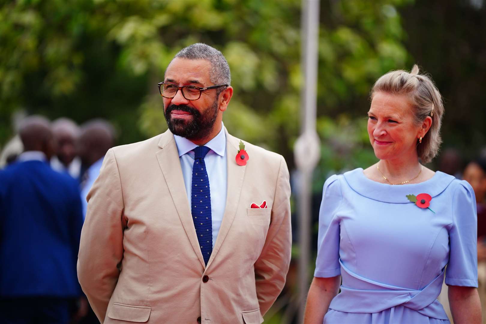 Foreign Secretary James Cleverly with his wife Susie (Victoria Jones/PA)