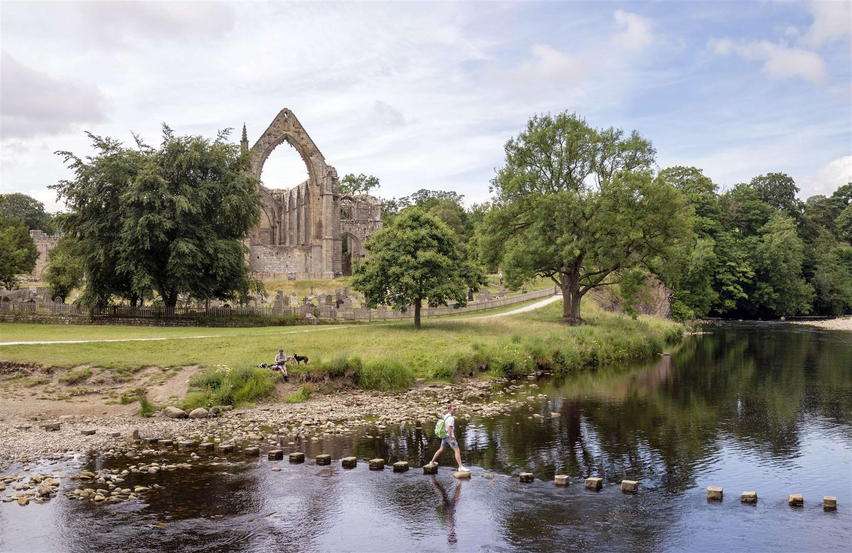 The sun was out at Bolton Abbey in North Yorkshire (Danny Lawson/PA)