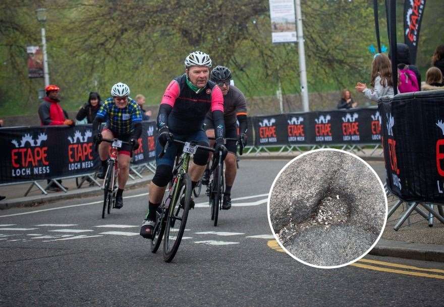 Potholes on Ness Walk will be filled in before this weekend's Etape Loch Ness.