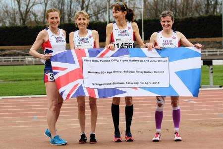 Julie Wilson was part of the over 50 4x800m relay team that broke the British record.