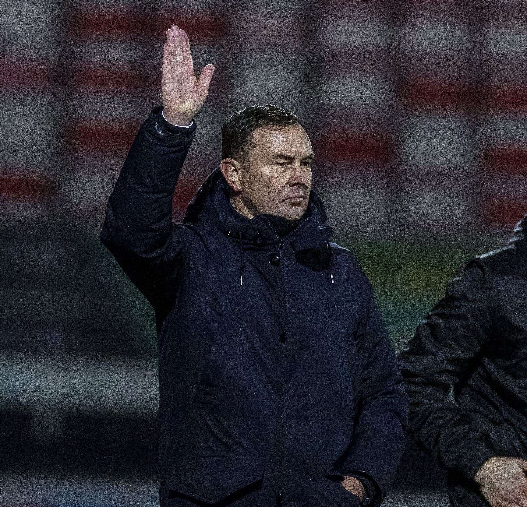 Derek Adams saluted his attackers for their play in Saturday's draw with Kilmarnock – but needs more from them. Picture: Ken Macpherson.