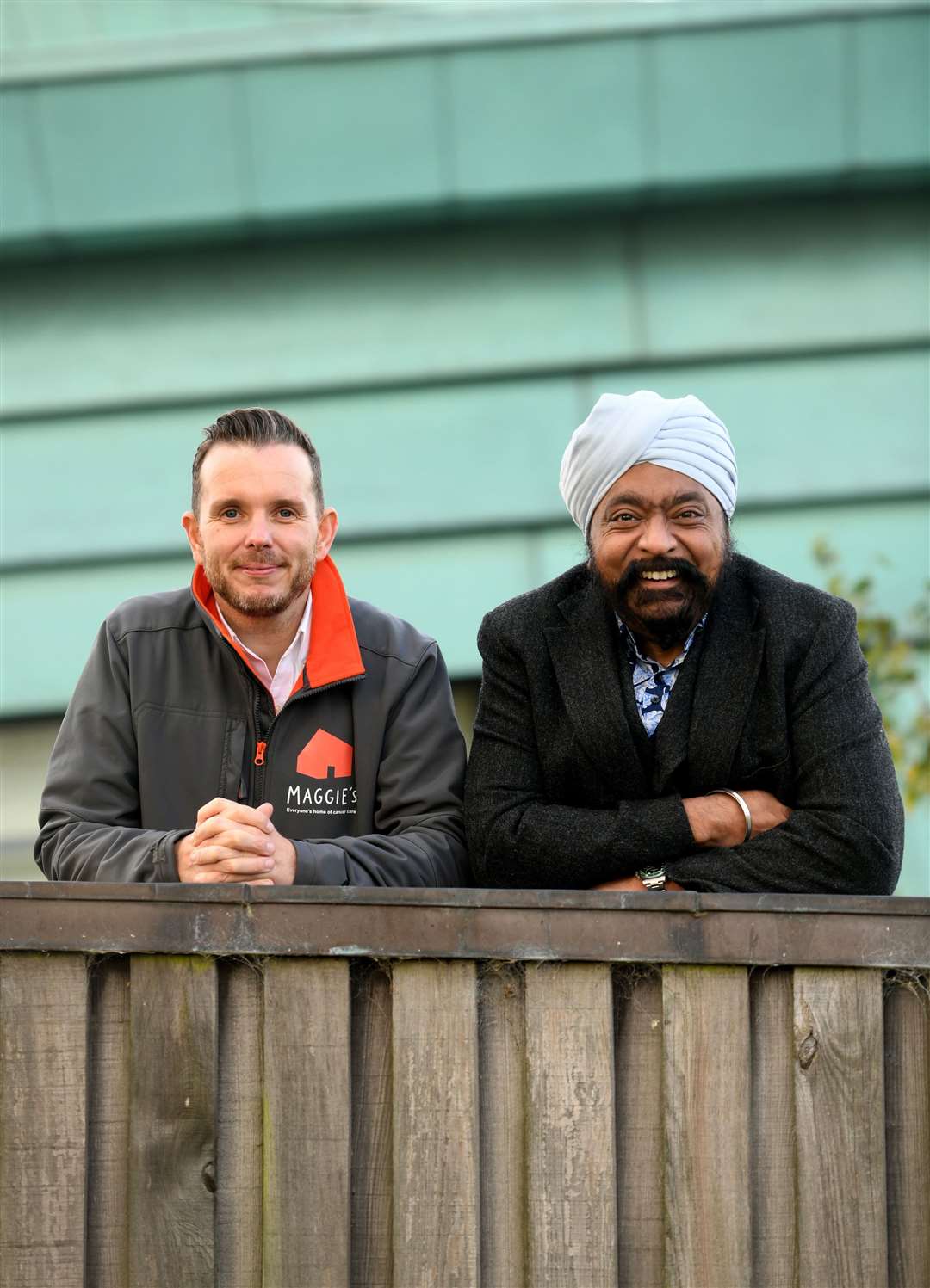 Andrew Benjamin, Maggies Fundraising Manager and Tony Singh MBE Picture: James Mackenzie