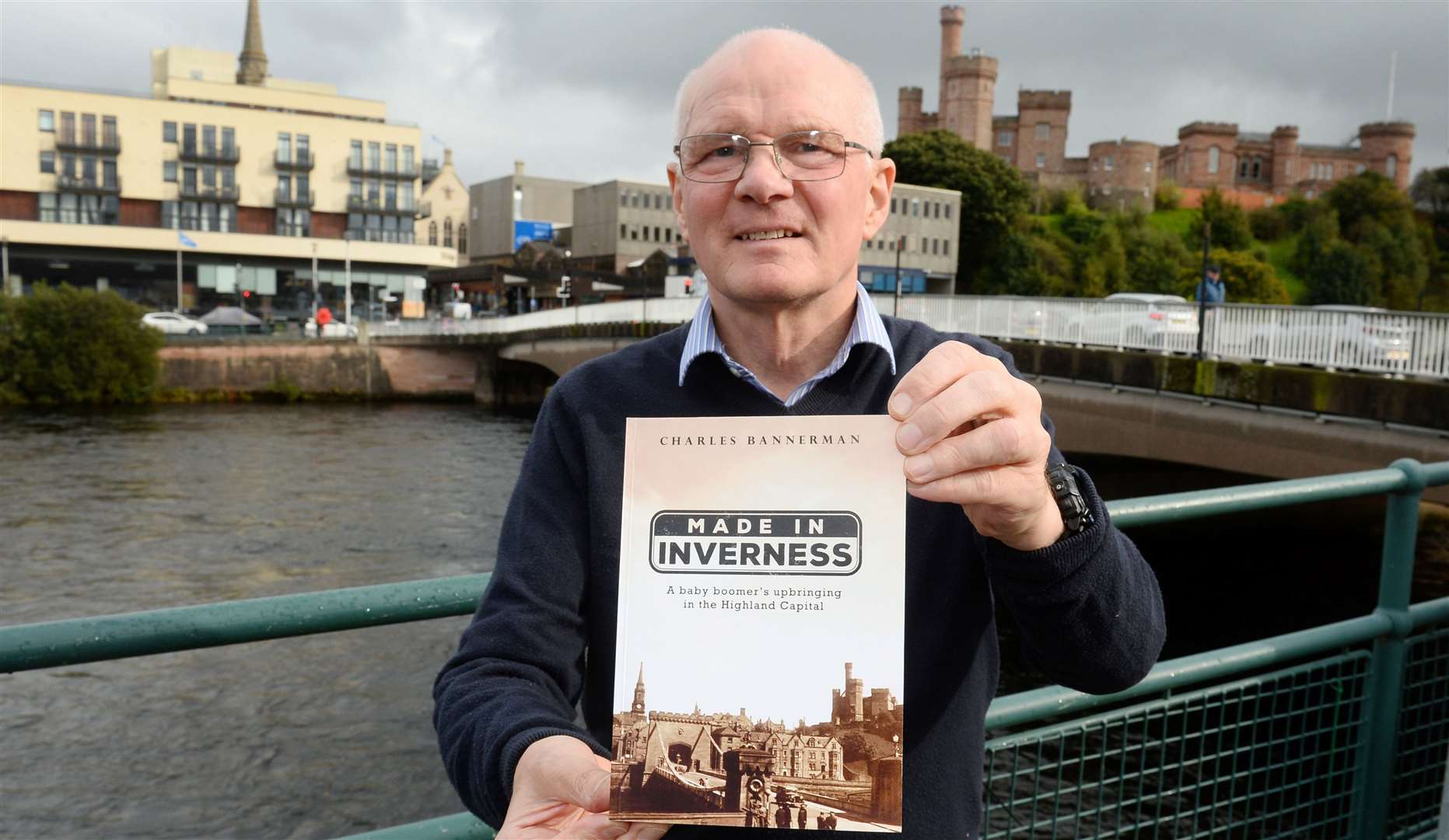 Author Charles Bannerman with his latest book Made in Inverness..Picture Gary Anthony.