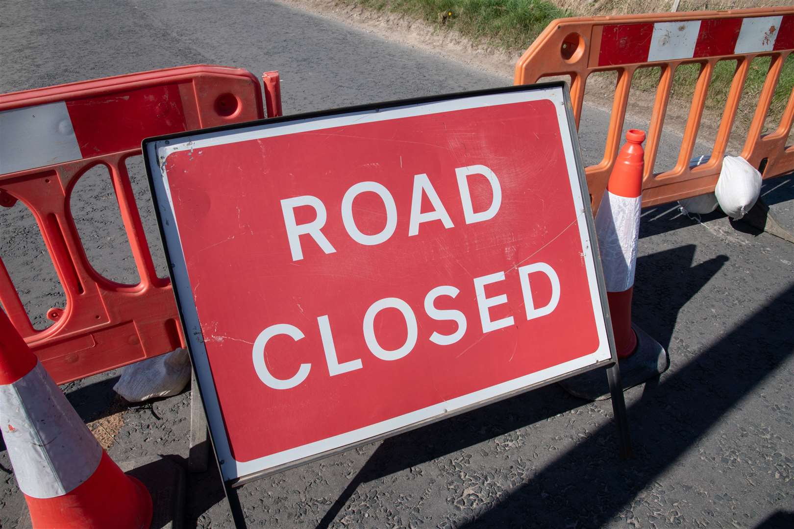 General road closed signage. ..Picture: Daniel Forsyth..