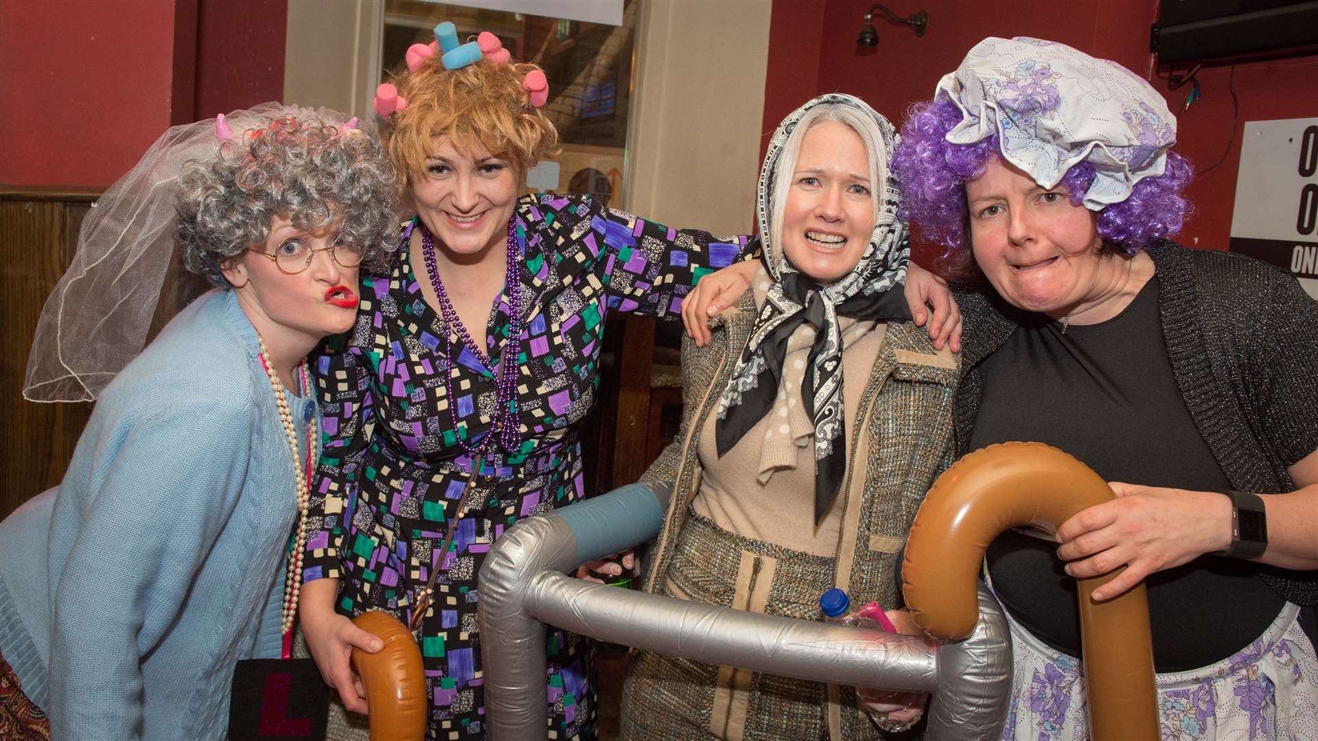 Alternative hen night for bride to be Katy Battison with hens (left to right) Ewa Wojt (correct), Suzy Robson and Liz Proudlock. Picture: Callum Mackay.