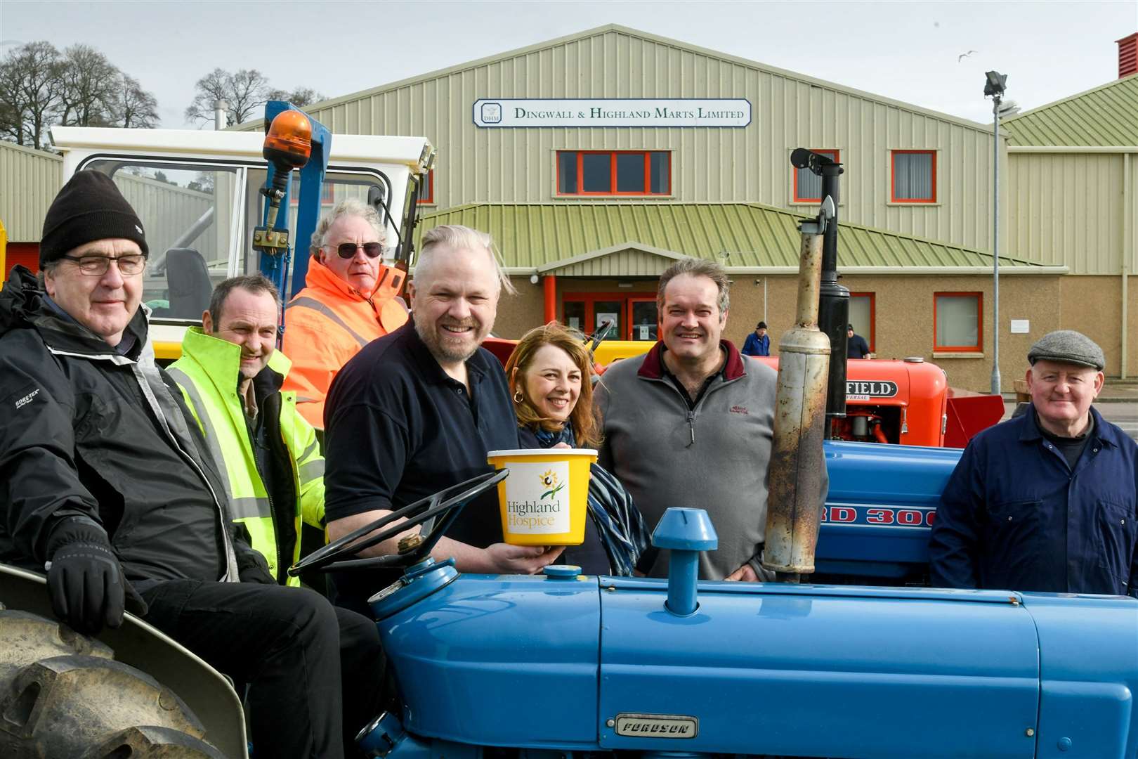 Fundraiser Robert Ince with a group of tractor drivers taking part in Saturday's run. Picture: James Mackenzie