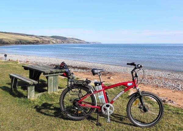 Looking up the Black Isle coast over Rosemarkie beach after an electrifying ride in Ross-shire.